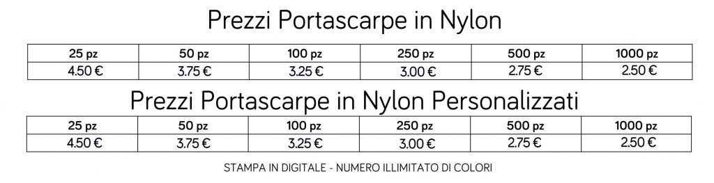 prezzi portascarpe in nylon