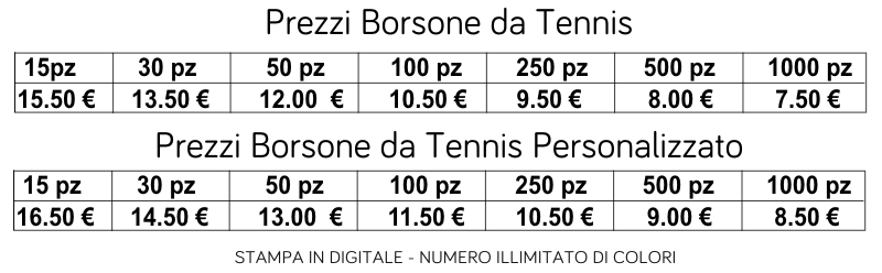 prezzi borsone da tennis